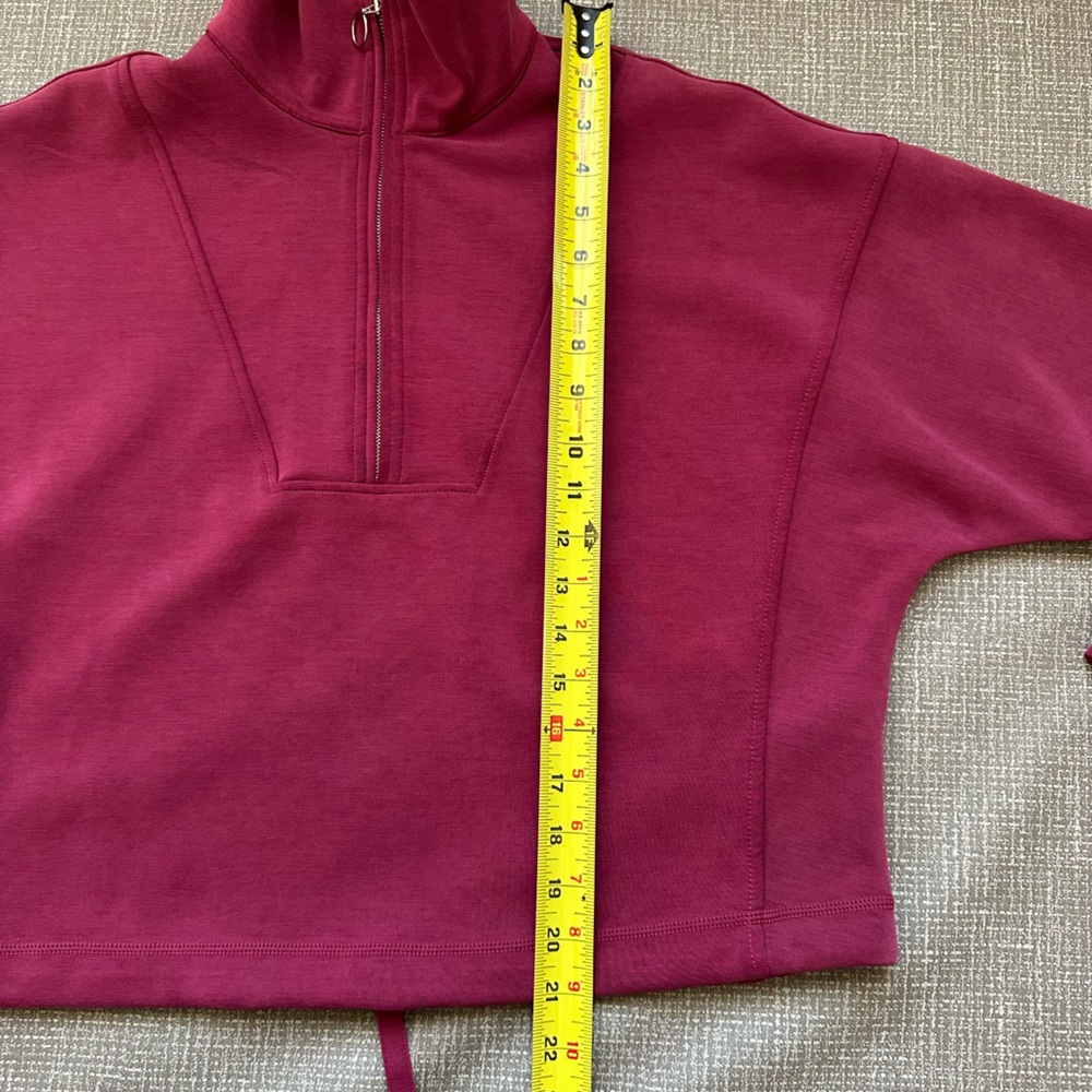 Sweaty Betty Cropped Half Zip Sweatshirt Dolman Sleeve Soft Scuba Pink Women M - Picture 8 of 11